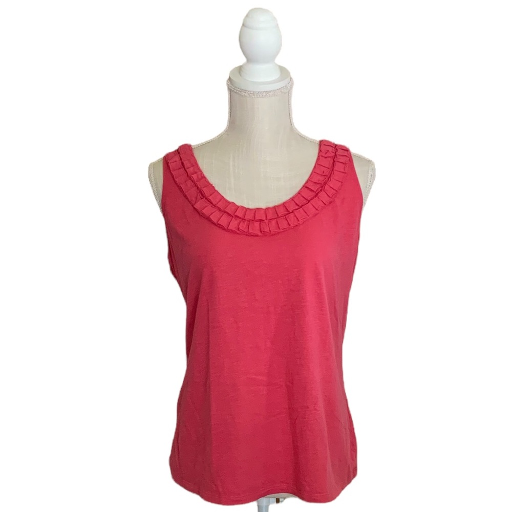 Boden Ruffle Scoop Neck Tank
